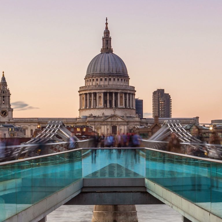 A photograph of a European city from the SIBOS campaign for HSBC by Born + Raised.
