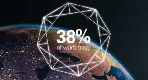 A photograph and infographic from the SIBOS campaign for HSBC by Born + Raised.