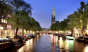 A photograph of a European city from the SIBOS campaign for HSBC by Born + Raised.