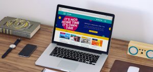 A visual of a laptop displaying a website design for the Alive After Five campaign for Sheffield BID by creative agency Born + Raised.