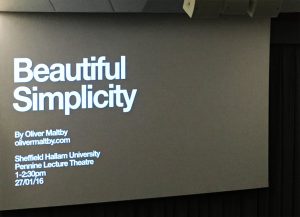 A screen from Oliver Maltby's presentation, speaker at a Sheffield Hallam University ‘Curated by…’ event attended by Born + Raised.