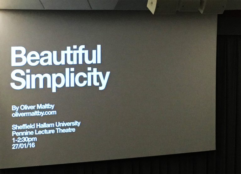 A screen from Oliver Maltby's presentation, speaker at a Sheffield Hallam University ‘Curated by…’ event attended by Born + Raised.