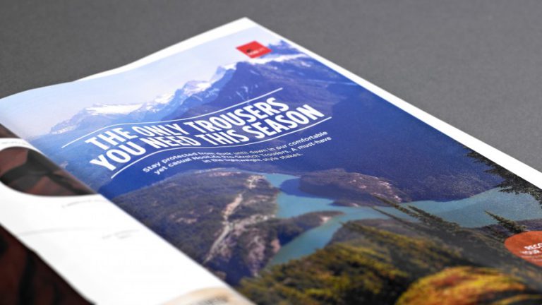A double page spread from the Discover Your World catalogue designed by Born + Raised for Craghoppers.