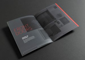 A brochure inside spread by Born + Raised for Express for Trade.