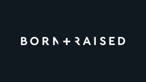 Born and Raised - new logo with white text on a black background