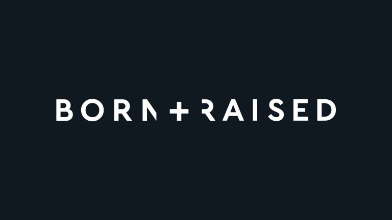 Born and Raised - new logo with white text on a black background