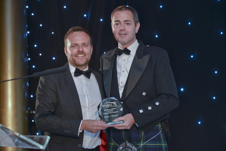 Andy Weir, Managing Director from Born and Raised. Best Vendor Support award from Arco.