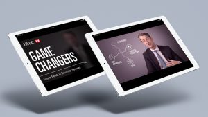 HSBC Game changers website shown on two tablets