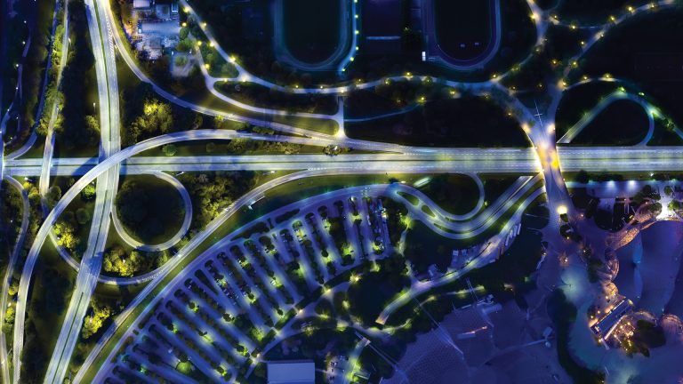 HSBC image of an aerial shot of interconnected roads