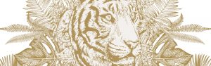 An illustration of a tiger in the jungle