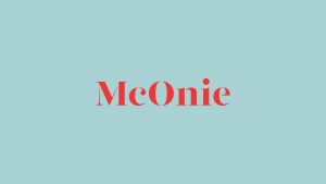 McOnie logo in primary colour choice