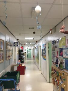 Children's cancer ward corridor