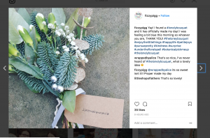 Screenshot of an Instagram post featuring a bunch of flowers