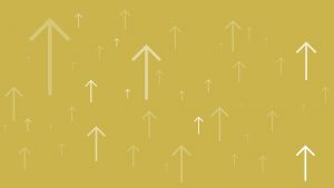Top of the blogs banner- white arrows pointing upwards on a gold background