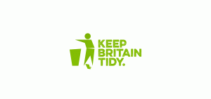 Green 'keep britain tidy' logo on white background