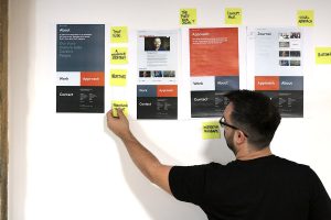Abbas Arezoo, Senior Digital Designer at Born and Raised, planning the website