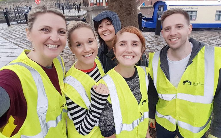 Tamaris Roberts, Chloe Lowe, Grace Anderson, Kirsty Grafton and Tom Lloyd, of Born and Raised ready to clean up