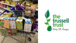 Jack Salmons and Tom Lloyd of Born and Raised bought the food in the photos which was donated to a local food bank