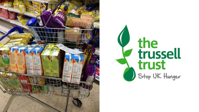 Jack Salmons and Tom Lloyd of Born and Raised bought the food in the photos which was donated to a local food bank
